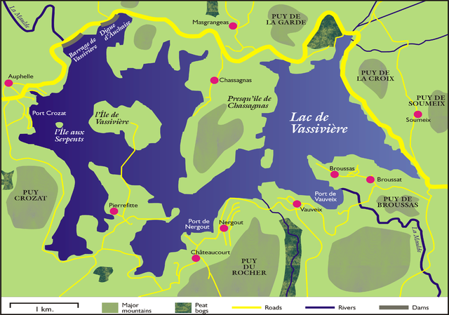 Plan du lac de Vassivière
